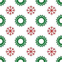Snowflake and holiday wreath seamless tile pattern with festive green and red hues concept as Festive green and red hues highlight snowflakes and holiday wreaths in a seamless tile Seamless Set vector