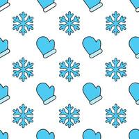 Icy snowflake and mitten seamless tile pattern with cool blue and white tones concept as Cool blue and white tones highlight icy snowflakes paired with cozy mittens in a seamless t Seamless Set vector