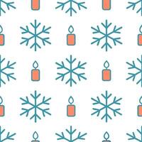 Elegant snowflake and candle seamless tile pattern with warm winter glow and frosty accents concept as Warm candlelight paired with elegant snowflakes creates a seamless tile patte Seamless Set vector