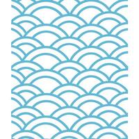 Japanese waves and koi fish seamless tile pattern with serene blue tones concept as Serene blue tones highlight Japanese waves intertwined with koi fish in seamless tile pattern in Seamless Set vector