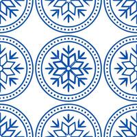 Scandinavian Nordic patterns and snowflakes seamless tile design with cool blue tones concept as Cool blue tones highlight Scandinavian Nordic patterns intertwined with snowflakes Seamless Set vector