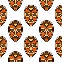African tribal patterns and masks seamless tile pattern with earthy color palette concept as Earthy color palette highlights African tribal patterns and masks in seamless tile patt Seamless Set vector