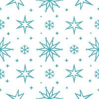 Sparkling Christmas stars and snowflakes seamless tile pattern with luminous winter accents concept as Luminous winter accents with sparkling Christmas stars and snowflakes create Seamless Set vector