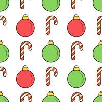 Charming Christmas ornaments and candy canes seamless tile pattern with bright colors concept as Bright colored Christmas ornaments and candy canes create charming seamless tile pa Seamless Set vector