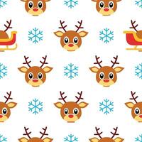 Charming reindeer and sleigh seamless tile pattern with festive winter motifs and colors concept as Festive reindeer and sleighs create charming seamless tile pattern with vibrant Seamless Set vector