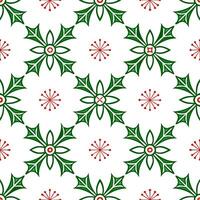 Sparkling snowflakes and holiday wreath seamless tile pattern with festive greenery concept as Festive greenery and sparkling snowflakes create a seamless tile pattern with holiday Seamless Set vector