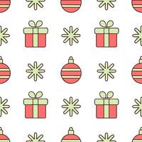 Whimsical Christmas gifts and snowflakes seamless tile pattern with playful holiday elements concept as Playful Christmas gifts and whimsical snowflakes create seamless tile patter Seamless Set vector