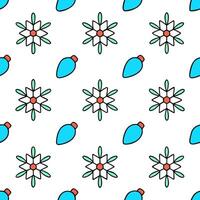 Sparkling Christmas lights and snowflakes seamless tile pattern with radiant winter accents concept as Radiant Christmas lights and sparkling snowflakes create seamless tile patter Seamless Set vector