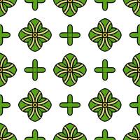 Irish Celtic cross and shamrocks seamless tile pattern with rich green accents concept as Rich green accents highlight Irish Celtic crosses intertwined with shamrocks in seamless t Seamless Set vector