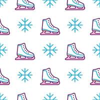 Sparkling ice skates and snowflakes seamless tile pattern with winter sports flair concept as Ice skates adorned with sparkling snowflakes create a seamless tile pattern with a win Seamless Set vector