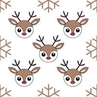 Whimsical reindeer and snowflakes seamless tile pattern with playful holiday elements concept as Playful reindeer and whimsical snowflakes create seamless tile pattern with festive Seamless Set vector