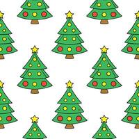 Festive Christmas tree seamless tile pattern with colorful ornaments and twinkling lights concept as Colorful ornaments and twinkling lights adorn festive Christmas trees in seamle Seamless Set vector
