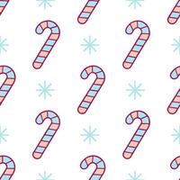 Whimsical Christmas candy canes and snowflakes seamless tile pattern with playful colors concept as Playful colors on whimsical candy canes and snowflakes create seamless tile patt Seamless Set vector