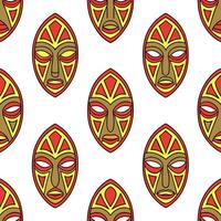 African tribal masks and vibrant patterns seamless tile pattern with earthy color palette concept as Earthy color palette highlights African tribal masks intertwined with vibrant p Seamless Set vector