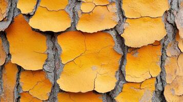 Close-up of textured orange bark with cracks. photo