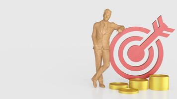 Red target and gold coins for Business concept 3d Rendering. photo