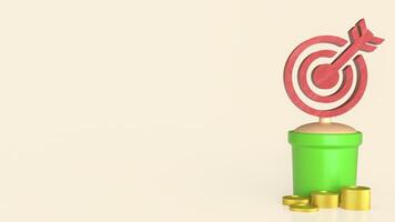 The Red target in green plant for Business concept 3d Rendering. photo