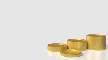 Gold coins on white Background 3d Rendering. photo