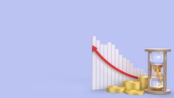 Gold coins and chart for Business concept 3d Rendering . photo