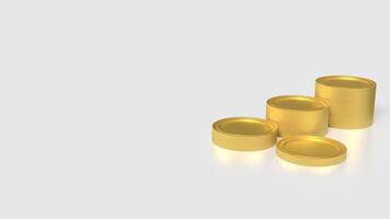The Gold coins on white Background 3d Rendering. photo