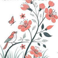 Fresh spring blooms seamless tile pattern with vivid flower designs for vibrant spaces concept as Bold spring flower patterns in bright vivid colors designed in a seamless tile for Seamless Set vector