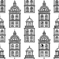Local heritage buildings and architectural details seamless tile pattern with classic colors concept as Classic colors highlight local heritage buildings and architectural details Seamless Set 2 vector