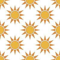 Bold summer sun seamless tile pattern with sun rays and orange gradients for energetic home decor concept as Sun rays and orange gradient tones in a seamless pattern to create an e Seamless Set vector