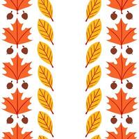 Autumn leaves seamless tile pattern with berries and acorns for festive fall home accents concept as Berries and acorns arranged seamlessly with autumn leaves for adding festive an Seamless Set 2 vector