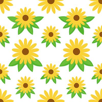 Summer garden seamless tile pattern with sunflowers and wildflowers for a vibrant home garden concept as Bright sunflowers and wildflowers in a seamless pattern perfect for adding Seamless Set