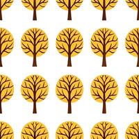 Elegant autumn trees seamless tile pattern with birch and cherry trees for sophisticated fall decor concept as Elegant birch and cherry trees arranged seamlessly for sophisticated Seamless Set vector