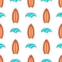Exciting summer seamless pattern with surfboards and beach waves for an active coastal environment concept as Surfboards and beach waves arranged seamlessly to create an active ene Seamless Set vector