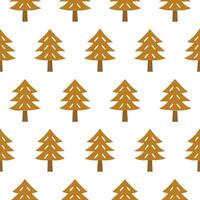 Minimalist autumn trees seamless tile pattern with simple oak and pine silhouettes for modern decor concept as Simple oak and pine tree silhouettes arranged seamlessly for a minima Seamless Set vector