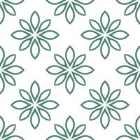 Scandinavian Floral Minimalist seamless tile pattern with cool greens and simple lines for modern home decor concept as Cool green florals and simple lines arranged seamlessly for Seamless Set vector