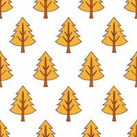 Rustic autumn trees seamless tile pattern with oak and pine trees for country style fall decor concept as Oak and pine trees arranged seamlessly to create rustic and country style Seamless Set vector