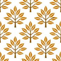 Elegant autumn trees seamless tile pattern with weeping willows and golden leaves for sophisticated decor concept as Weeping willows and golden autumn leaves arranged seamlessly to Seamless Set vector