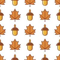 Autumn warmth seamless tile pattern with candles and acorns for intimate fall home decor concept as Candles and acorns arranged seamlessly with autumn leaves to create intimate and Seamless Set vector
