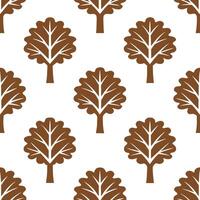 Classic autumn trees seamless tile pattern with chestnut and oak trees for timeless fall home decor concept as Chestnut and oak trees arranged seamlessly in classic autumn colors f Seamless Set vector
