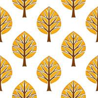 Autumn trees seamless tile pattern with golden elms and amber maples for warm fall aesthetics concept as Golden elm and amber maple trees arranged seamlessly to create warm and inv Seamless Set vector