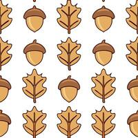 Autumn warmth seamless tile pattern with acorns and oak leaves for natural fall home decor concept as Acorns and oak leaves arranged seamlessly to create natural and warm fall home Seamless Set vector