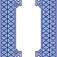 Traditional Moroccan zellige borders and geometric patterns seamless tile pattern with vibrant blues and intricate designs for exotic home decor concept as Vibrant blue Moroccan ze Seamless Set vector