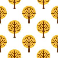 Elegant autumn trees seamless tile pattern with golden elms and amber maples for warm fall aesthetics concept as Golden elms and amber maples arranged seamlessly to create warm and Seamless Set vector