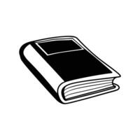 Flat simple book icon silhouette is isolated on a white background vector