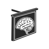 Digital Brain Illustration on White Background vector