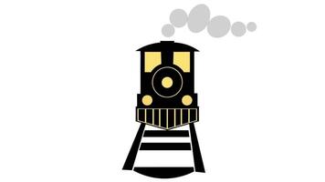 Animated Train With Railway Track On A White Background Minimalist Style video