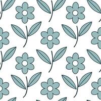 Scandinavian minimalist floral seamless tile pattern with cool blues and simple lines for modern home decor concept as Cool blue minimalist floral designs arranged seamlessly for m Seamless Set vector