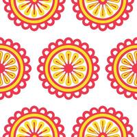 Mexican vibrant papel picado seamless tile pattern with bright colors and intricate cut out designs for festive decor concept as Brightly colored papel picado cut out designs arran Seamless Set vector