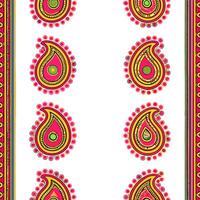 Indian vibrant sari patterns and paisleys seamless tile pattern with rich colors and traditional designs for cultural decor concept as Rich colored sari patterns and traditional pa Seamless Set vector