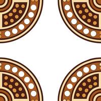 Aboriginal Dot Art seamless tile pattern with earthy tones and traditional motifs for authentic decor concept as Earthy toned Aboriginal dot art patterns arranged seamlessly for au Seamless Set vector