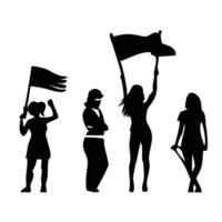 workers standing together in unity, workers silhouette, labor day, May day, 1st May vector
