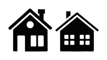 Different House silhouette on white background. set of houses icons Ai created vector